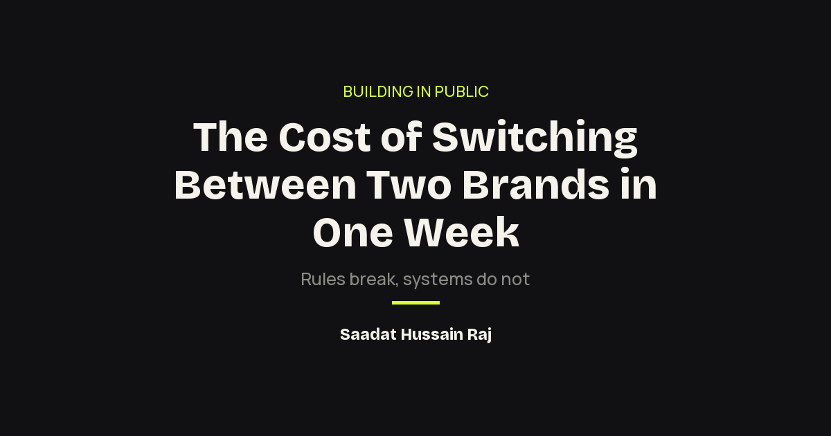 Essay header graphic: The Cost of Switching Between Two Brands in One Week